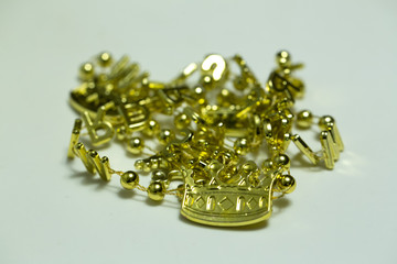 gold beads with crown