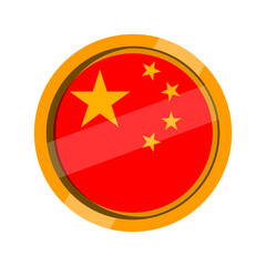 Button flag of China. Vector illustration design