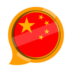 Flag of China in a bubble chat. Vector illustration design