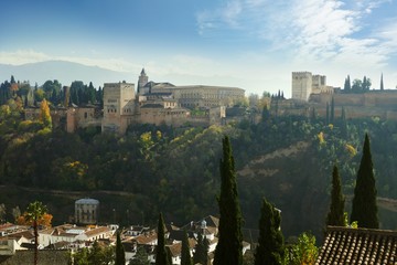 Naklejka premium Granada und die Alhambra in Andalusien, Spanien
