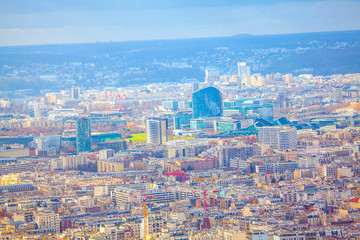 aerial view of modern Paris architecture 