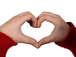 Obraz premium Woman showing heart hands