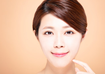 young woman with natural makeup and clean skin