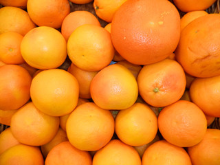 pile of ripe fresh grapefruit