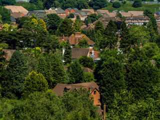 aerial view of english suburbs birmingham west mdlands uk