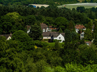aerial view of english suburbs birmingham west mdlands uk
