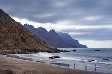 Fototapeta na wymiar Stunning view of the beach Playa San Roque. Tenerife. Canary Islands..Spain