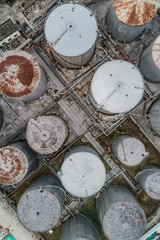 Aerial view of the pipelines and storage tanks