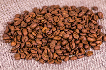 Coffee beans on cloth