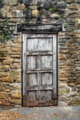 Rustic Door in Stone Wall