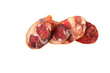 Sausages on a white background