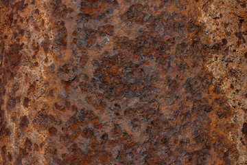 Rusty metal pockmarked