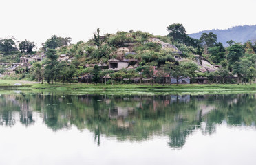 Obraz premium landscape with lake and trees