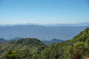 View Sea mountain in doiphuiko,maehongson , Thailand