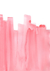 Abstract brush stroke of red color watercolor hand painting background for decoration.