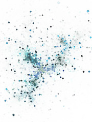 Abstract blurred blue lights. Colorful geometrical glitter background. Digital fractal art. 3d