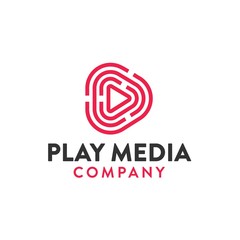 play media logo design illustration