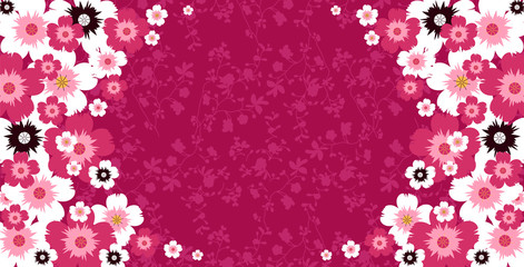 flower frame. greeting card. vector template for greetings