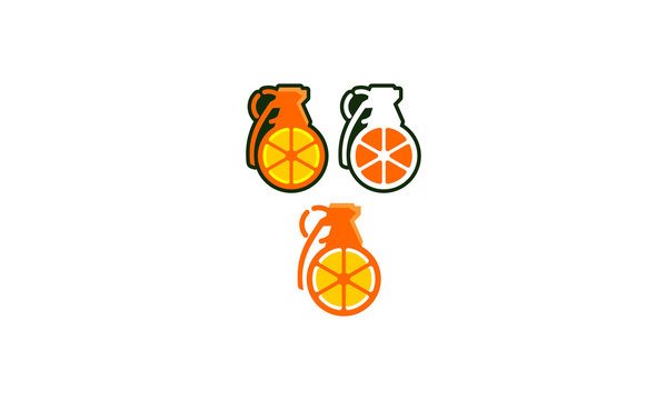 Orange Grenade Logo Vector Icon