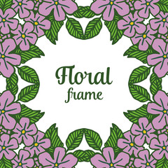 Vector illustration design element purple floral frame