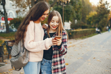 girls in a city