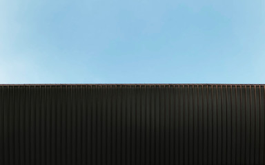 Background with copy space of construction ceiling and blue sky in the half part