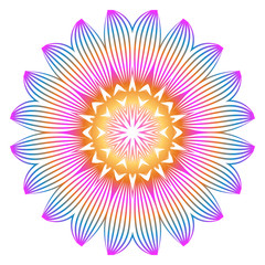 Anti-Stress Therapy Pattern. Mandala. For Design Backgrounds. Vector Illustration. Can Be Used For Textile, Greeting Card, Coloring Book, Phone Case Print. Rainbow color
