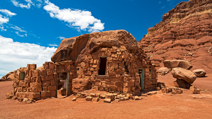 Bricks, house in the desert