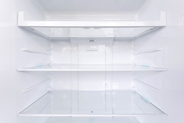 Shelves in the refrigerator - obrazy, fototapety, plakaty