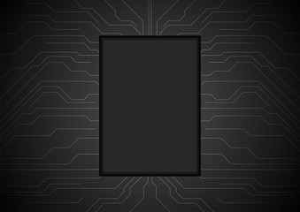 Black circuit board technology abstract background