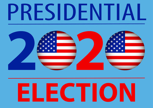2020 United States of America Presidential Election banner. Election banner Vote 2020 with Patriotic Stars.