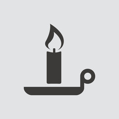 Candle icon isolated of flat style. Vector illustration.