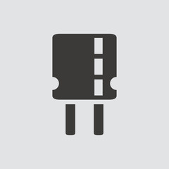 Capacitor icon isolated of flat style. Vector illustration.