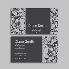 Floral style business card template vector