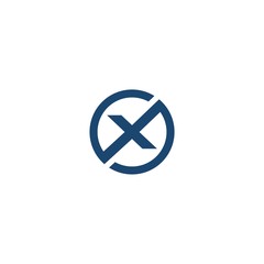 X circle logo vector abstract - Vector