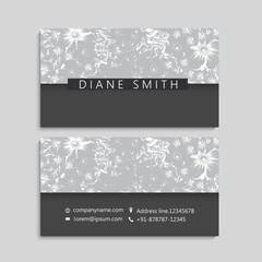 Fototapeta na wymiar Floral style business card template vector