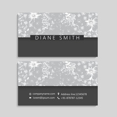 Floral style business card template vector