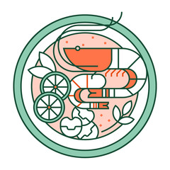 Tom yum kung LineColor illustration