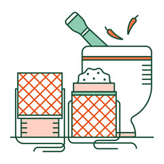 Thai spicy food LineColor illustration