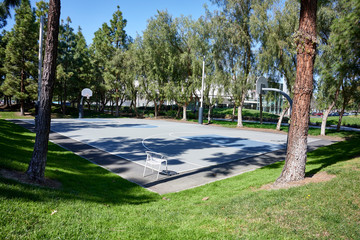 basketball court in a corporate office building campus