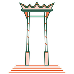 Giant swing Brahmin LineColor illustration