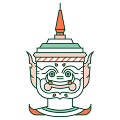 Giant Khon Thailand LineColor illustration