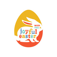Colorful joyful easter lettering