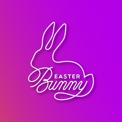 Easter Bunny linear lettering