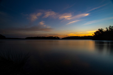 sunset over the lake