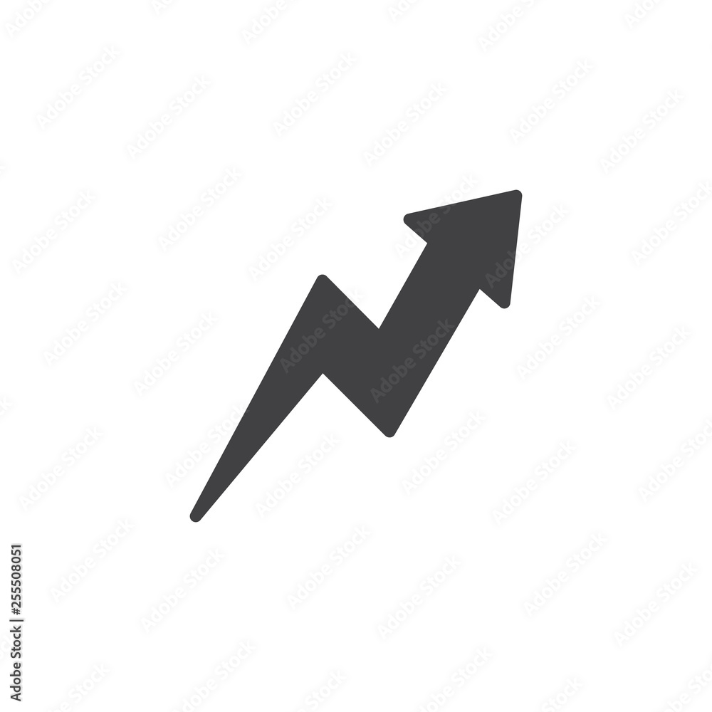 Poster zig-zag up arrow vector icon. filled flat sign for mobile concept and web design. arrow upward glyph