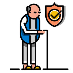 Long term care insurance LineColor illustration