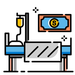 Hospital income ICU LineColor illustration