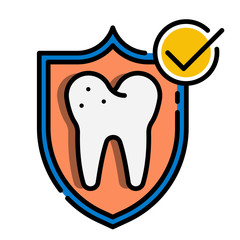 Dental insurance LineColor illustration