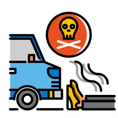 Accidental death LineColor illustration  
